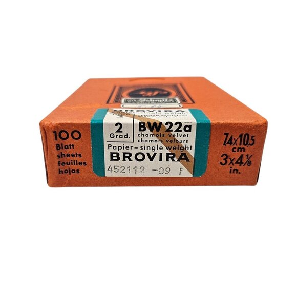 Vintage Agfa Brovira Photo Paper Cream Velvet 100 Sheets 3" x 4 1/8" BW 22a NEW - Picture 2 of 7